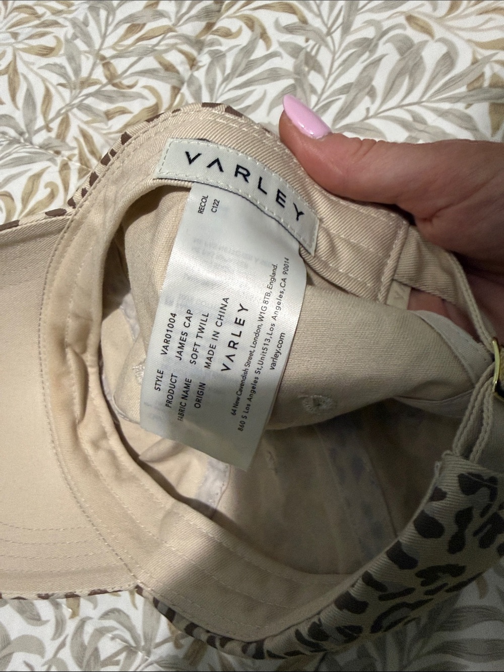 Varley Beige and Brown Leopard-Print Baseball Cap - Picture 3 of 4